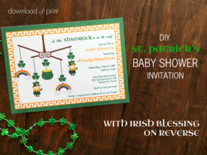 DIY St Patricks day baby shower invitation | Download & Print