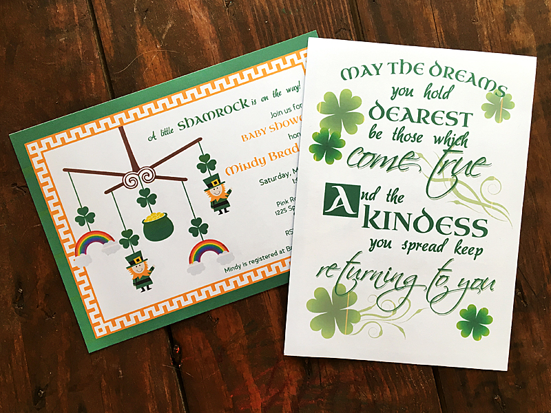 Free printable shamrock baby shower invitation | Download & Print