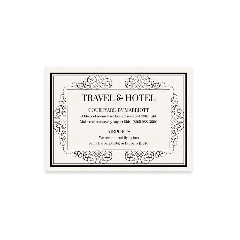 Formal Ink Quill Wedding Insert Card Download & Print