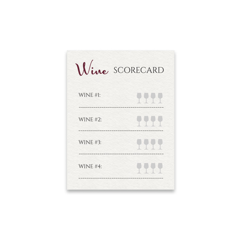 Wine Scoring Cards Printable