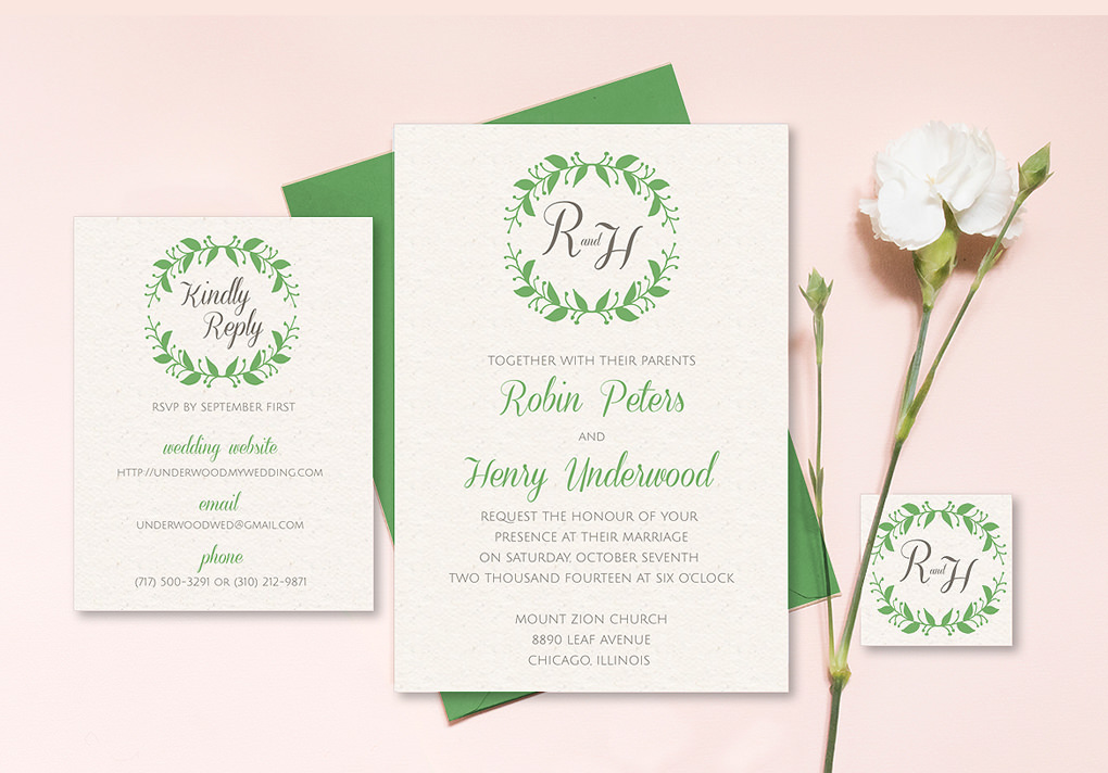 Free Floral Monogram Wedding Invitation Templates For Word