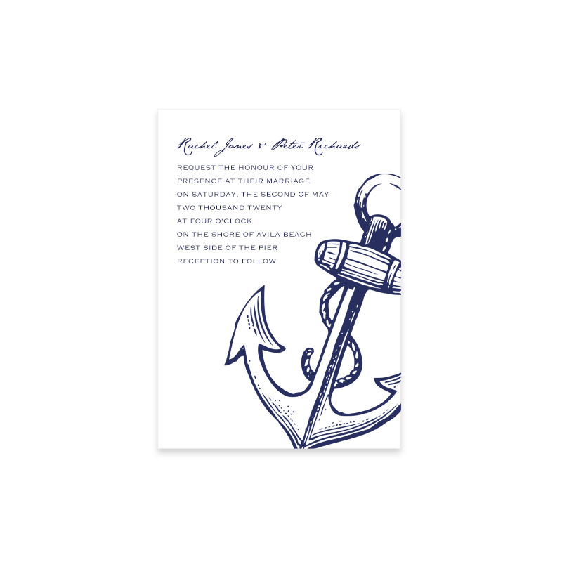 Nautical Anchor Wedding Invitation | Download &amp; Print