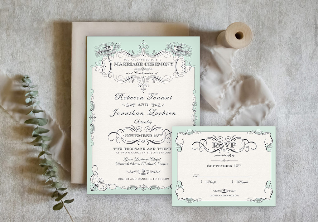 Vintage Victorian DIY Wedding Invitations