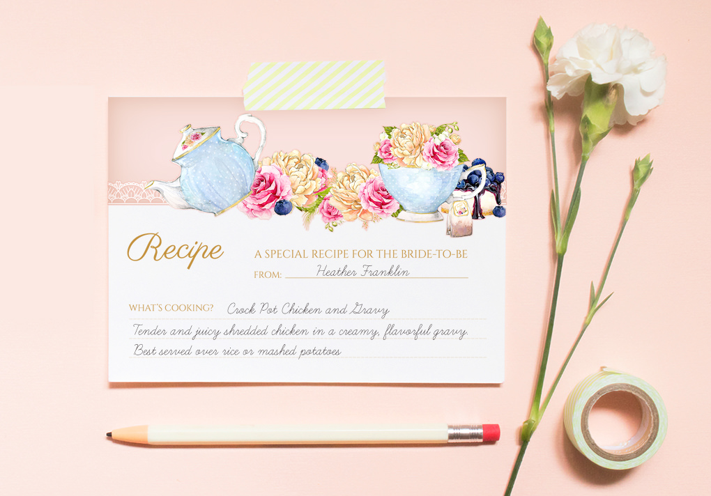 Bridal Shower Tea Party Invitations