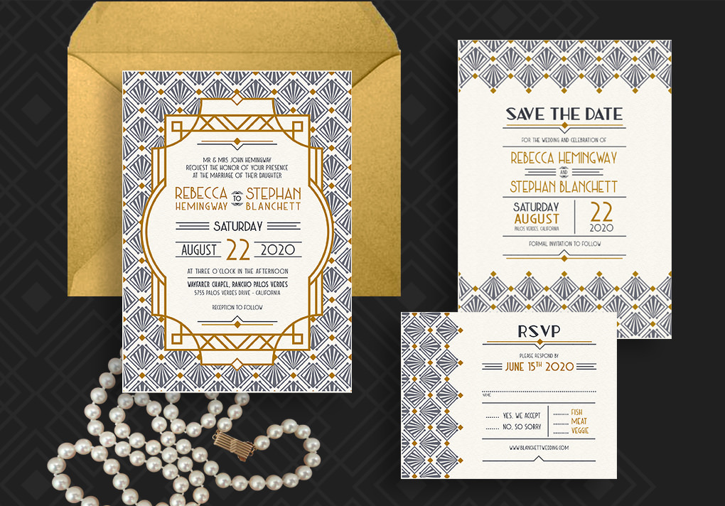 DIY Art Deco Wedding Invitations