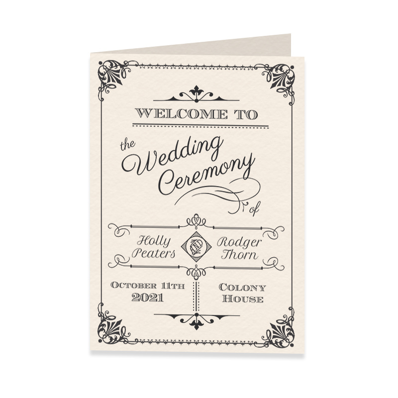 Wedding Program Template - Ornate Vintage Booklet