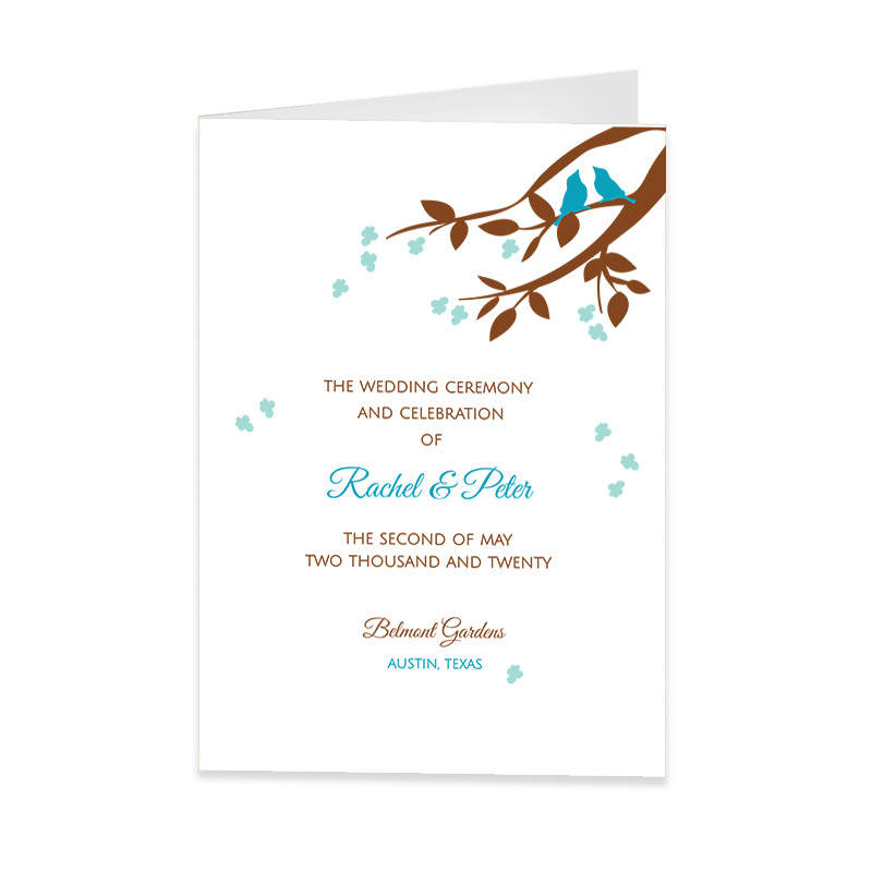 Love Birds Wedding Program Template