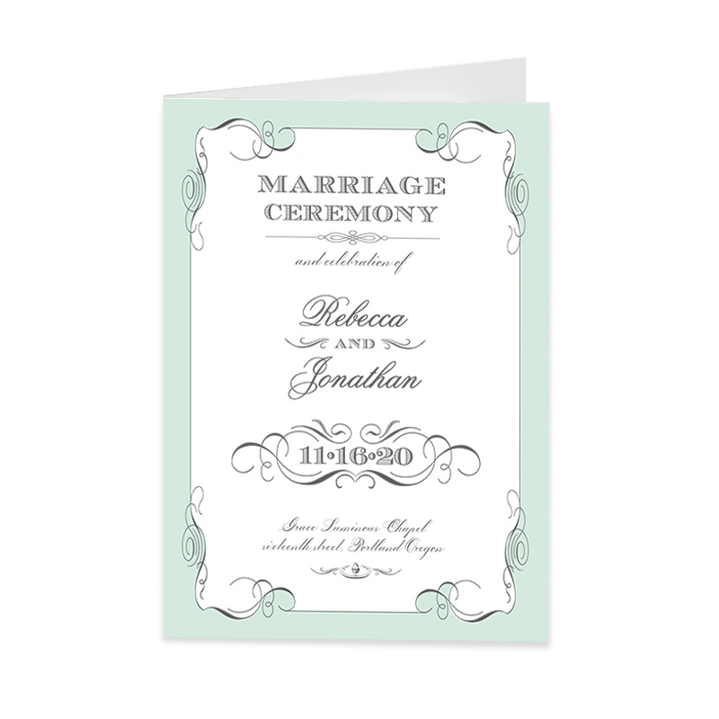 Victorian 4-Page Wedding Program Template