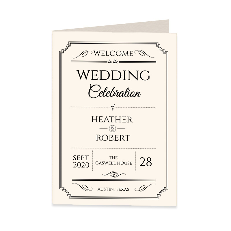 Vintage Playbill 4-Page Wedding Program Template