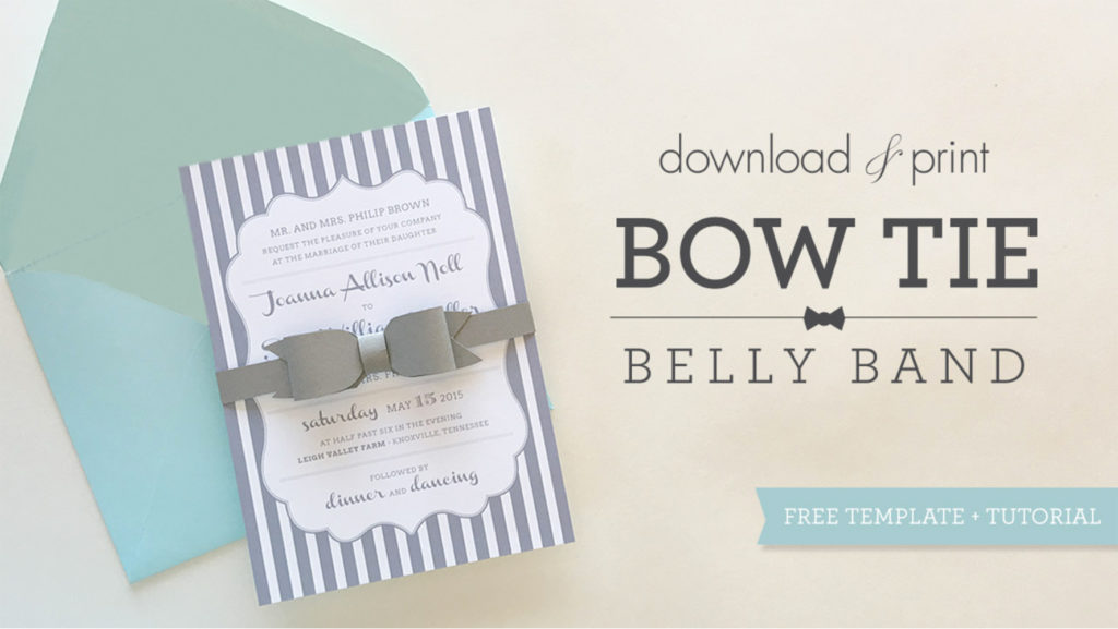 Diy Bow Tie Belly Band Wedding Invitations