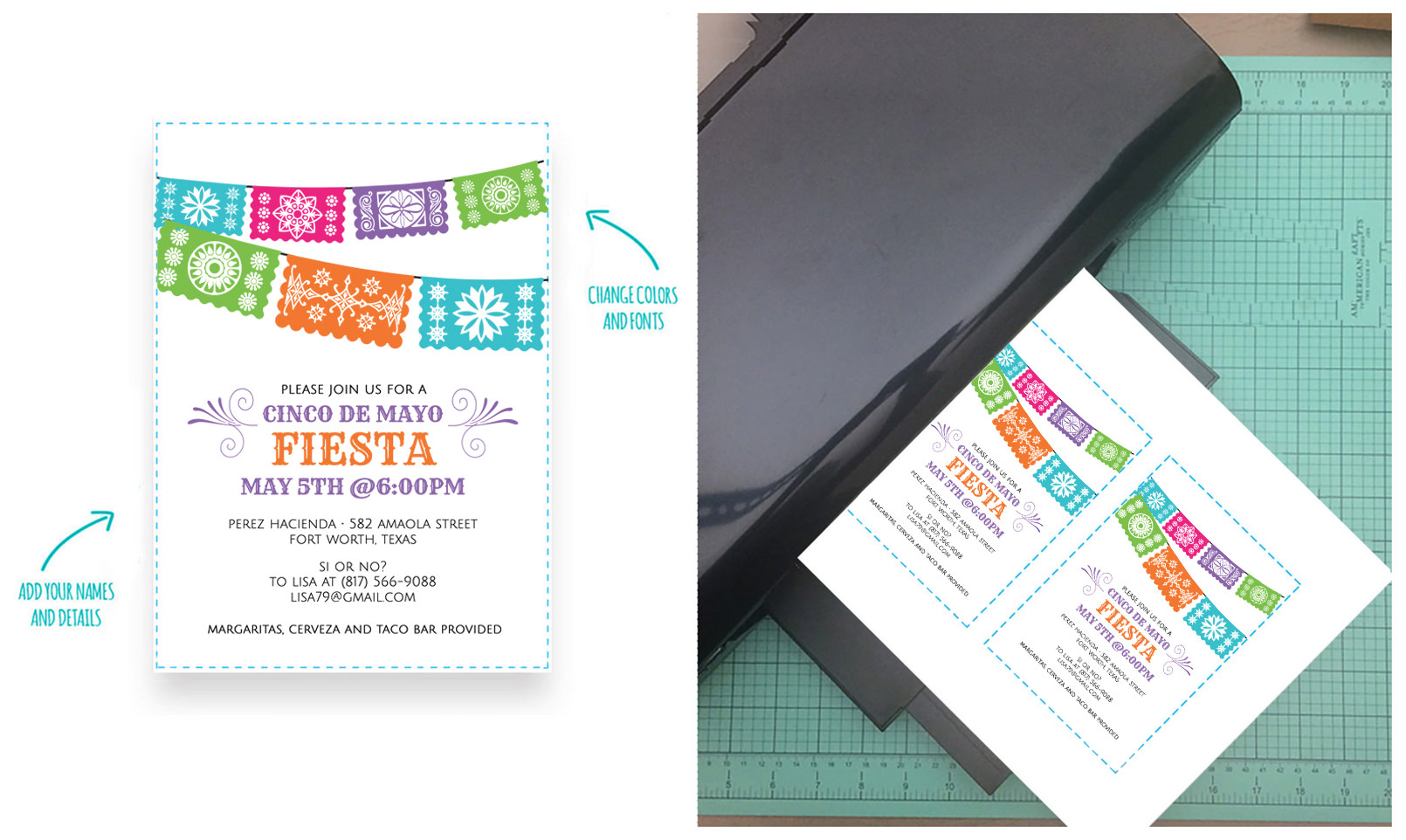 Free Printable Cinco De Mayo Invitation With Mini Bunting