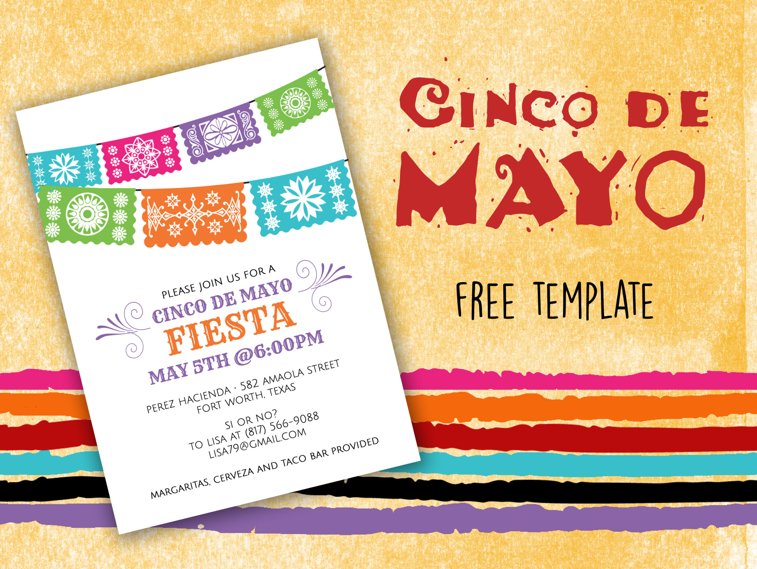 Free Printable Cinco De Mayo Invitation With Mini Bunting